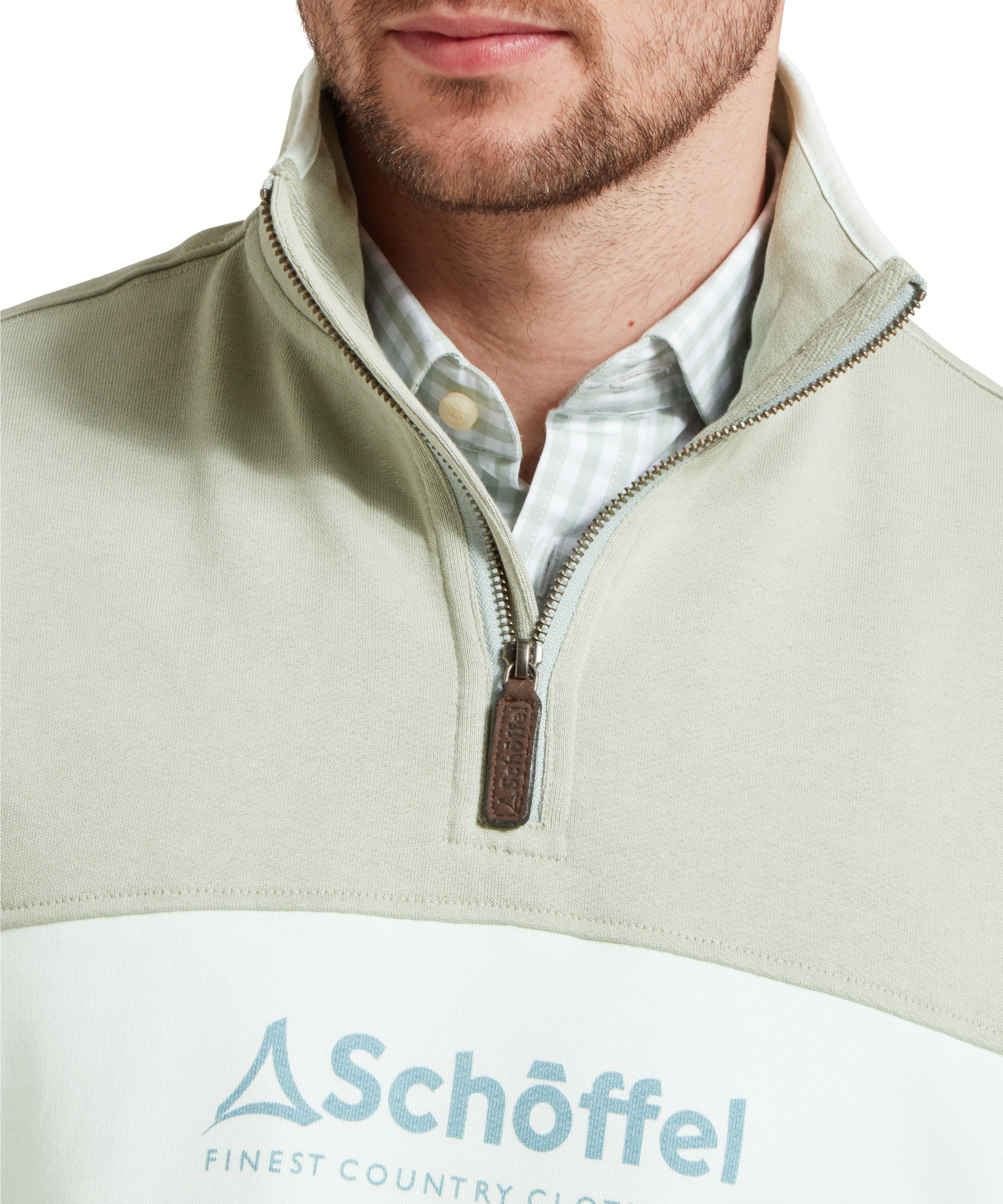 Men's Trencrom Quarter Zip Grey/Blue | Schöffel Country