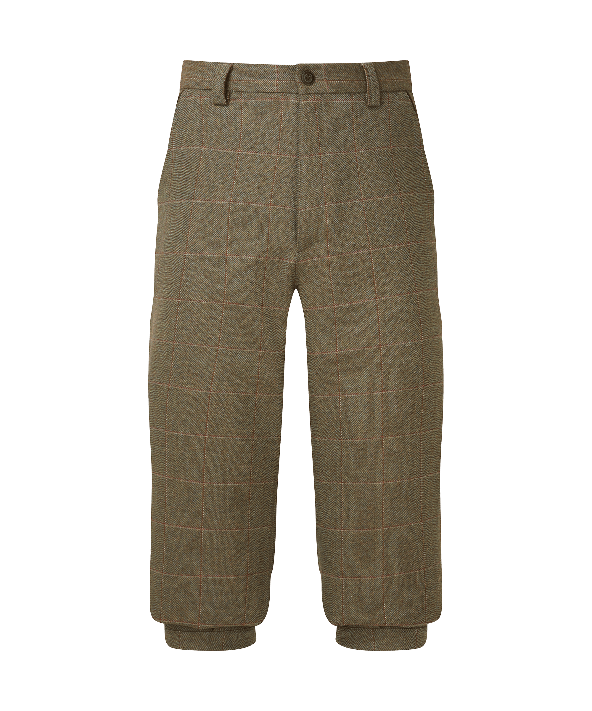 Schöffel men's tailored trousers in neutral tweed check with a classic cut and side pockets