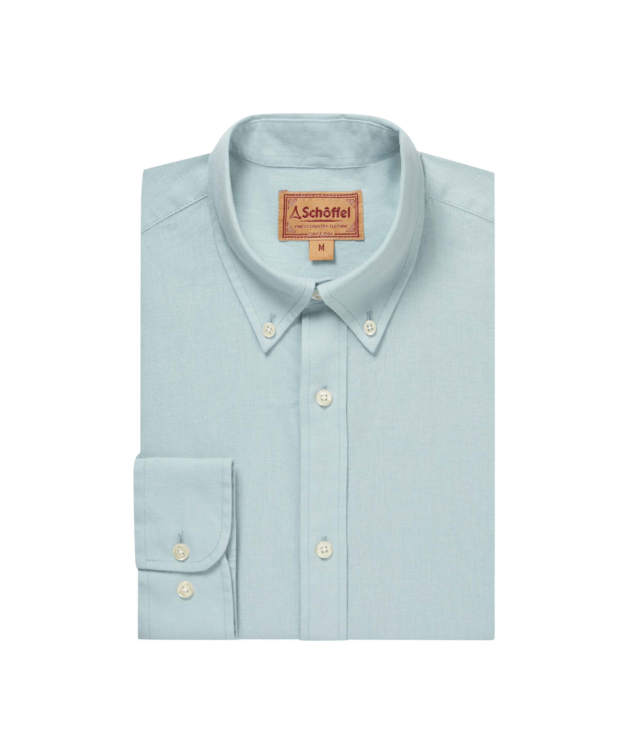 Light blue shirt with a Schott label on a white background