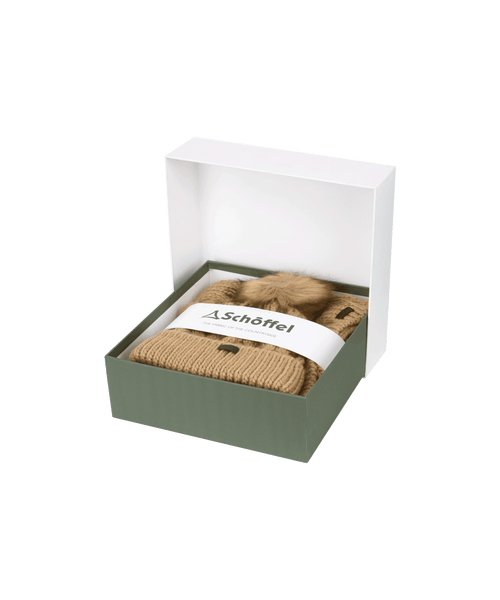 Women s Hat And Scarf Set Light Brown Schoffel Country