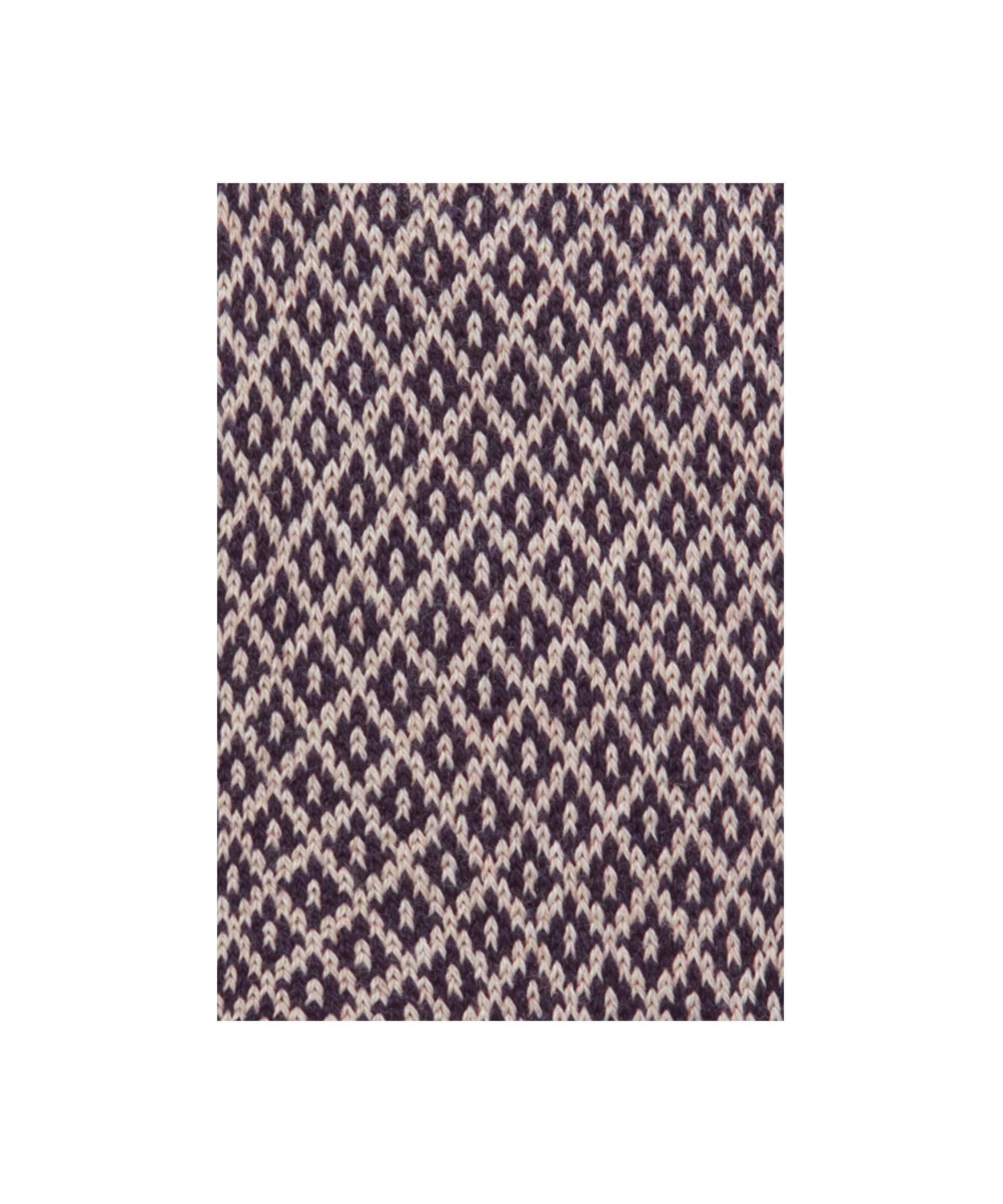 Schöffel Women's Braemar Socks in Pink with cream diamond Fair Isle knit pattern close-up detail