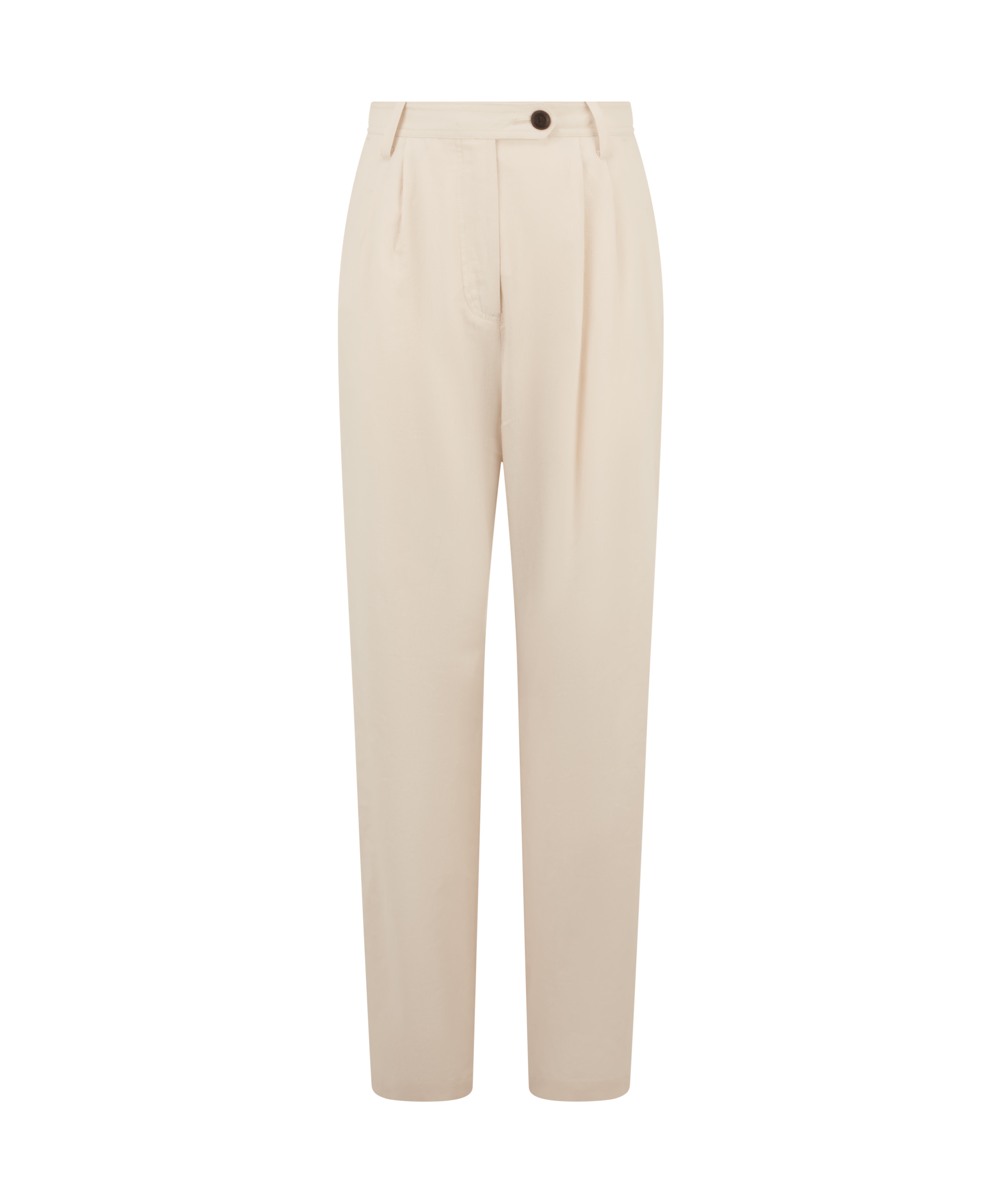 Cream trousers on a white background