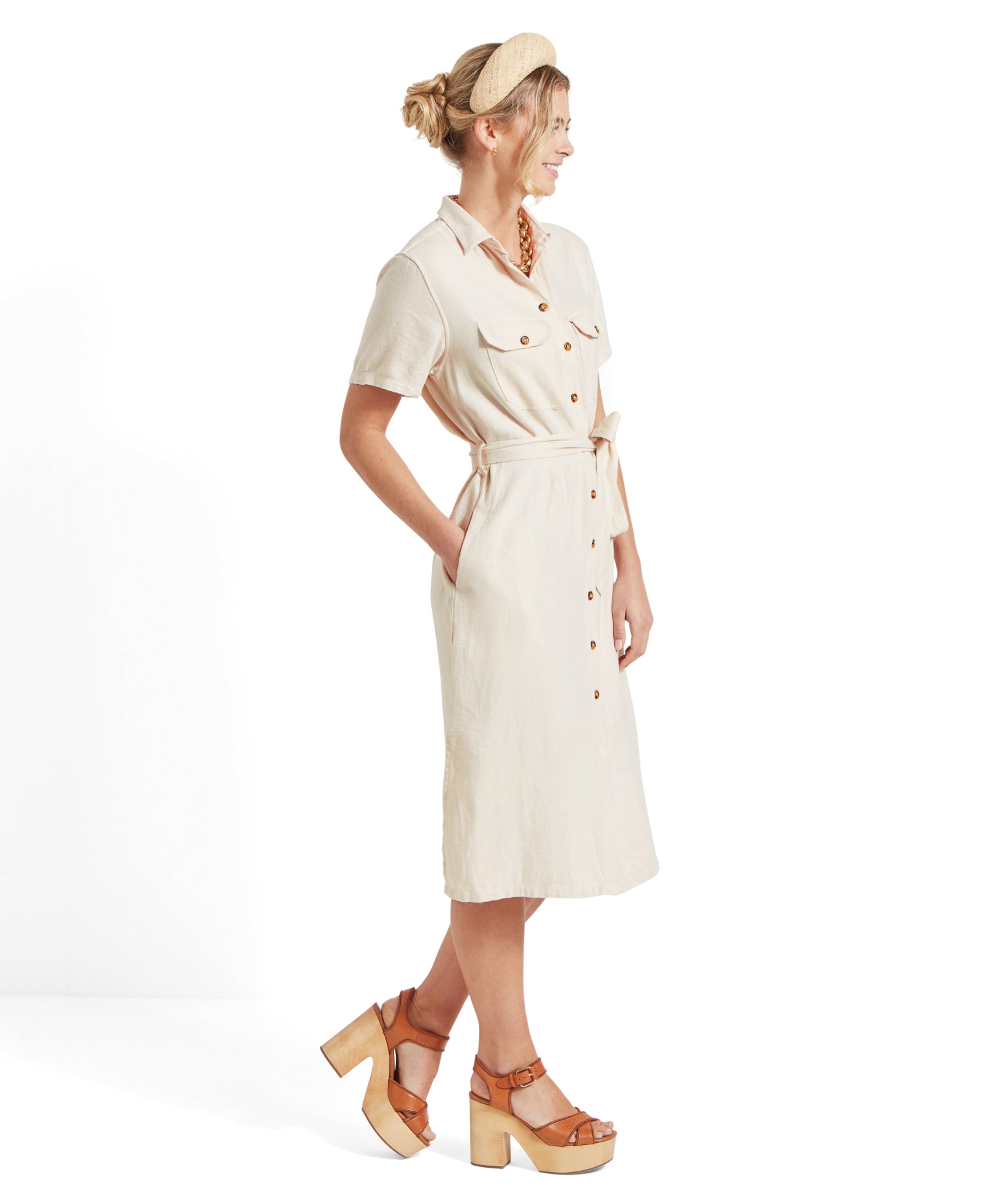 Women's Daisy Linen Dress Light Brown | Schffel Country US Women's Daisy Linen Dress Light Brown | Schffel Country US
