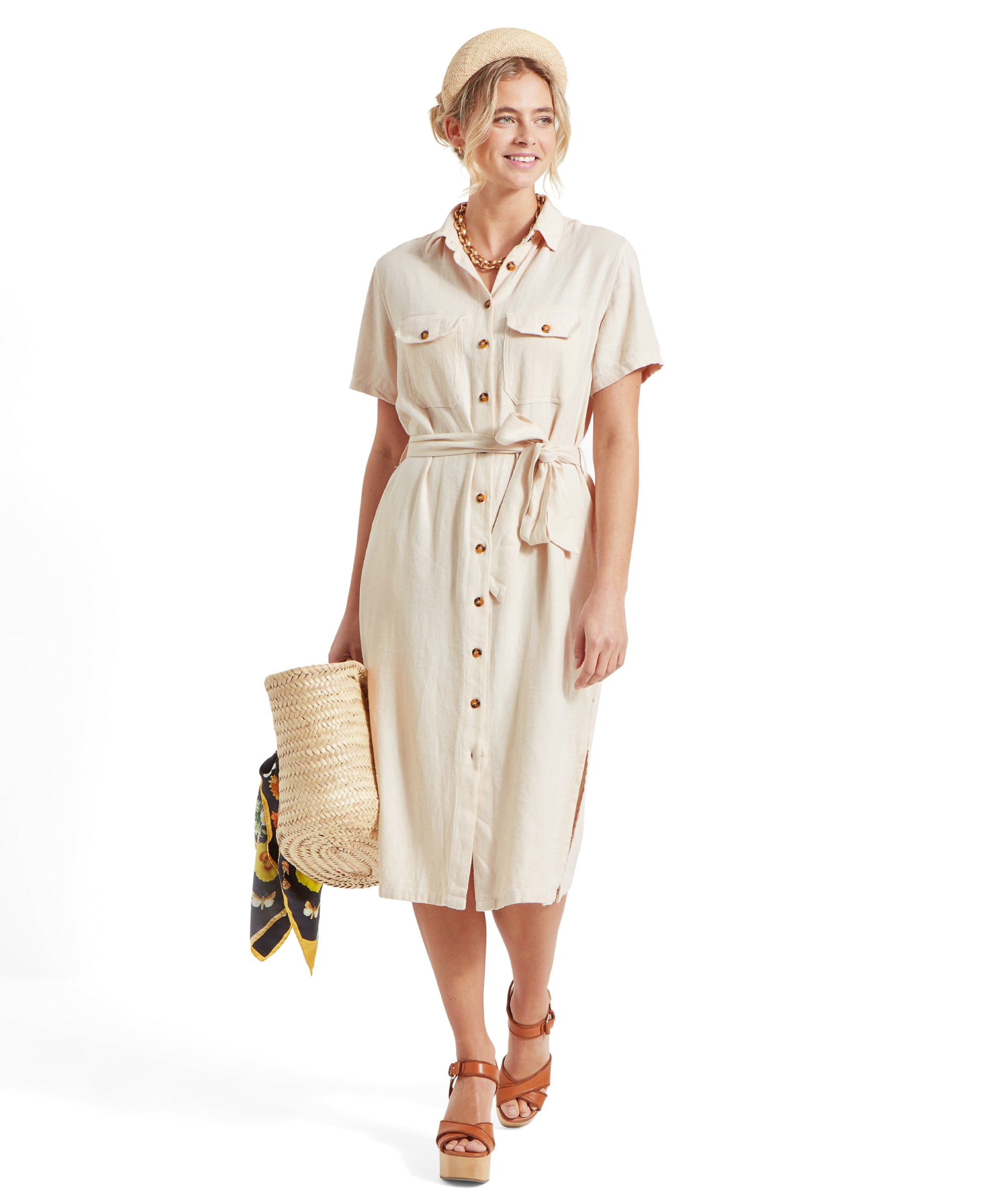 Women's Daisy Linen Dress Light Brown | Schffel Country Women's Daisy Linen Dress Light Brown | Schffel Country