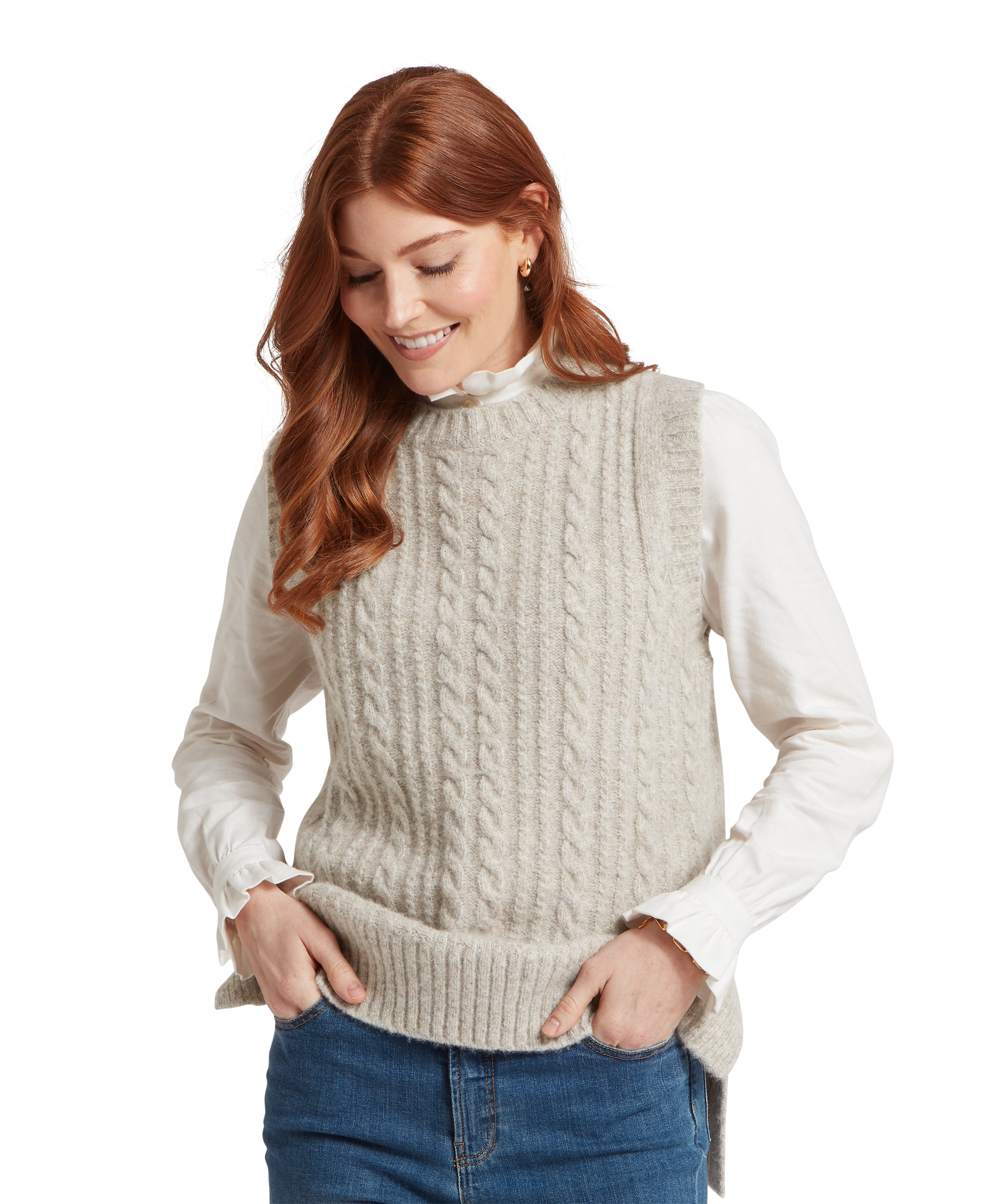 Evie Sleeveless Jumper - Cobblestone