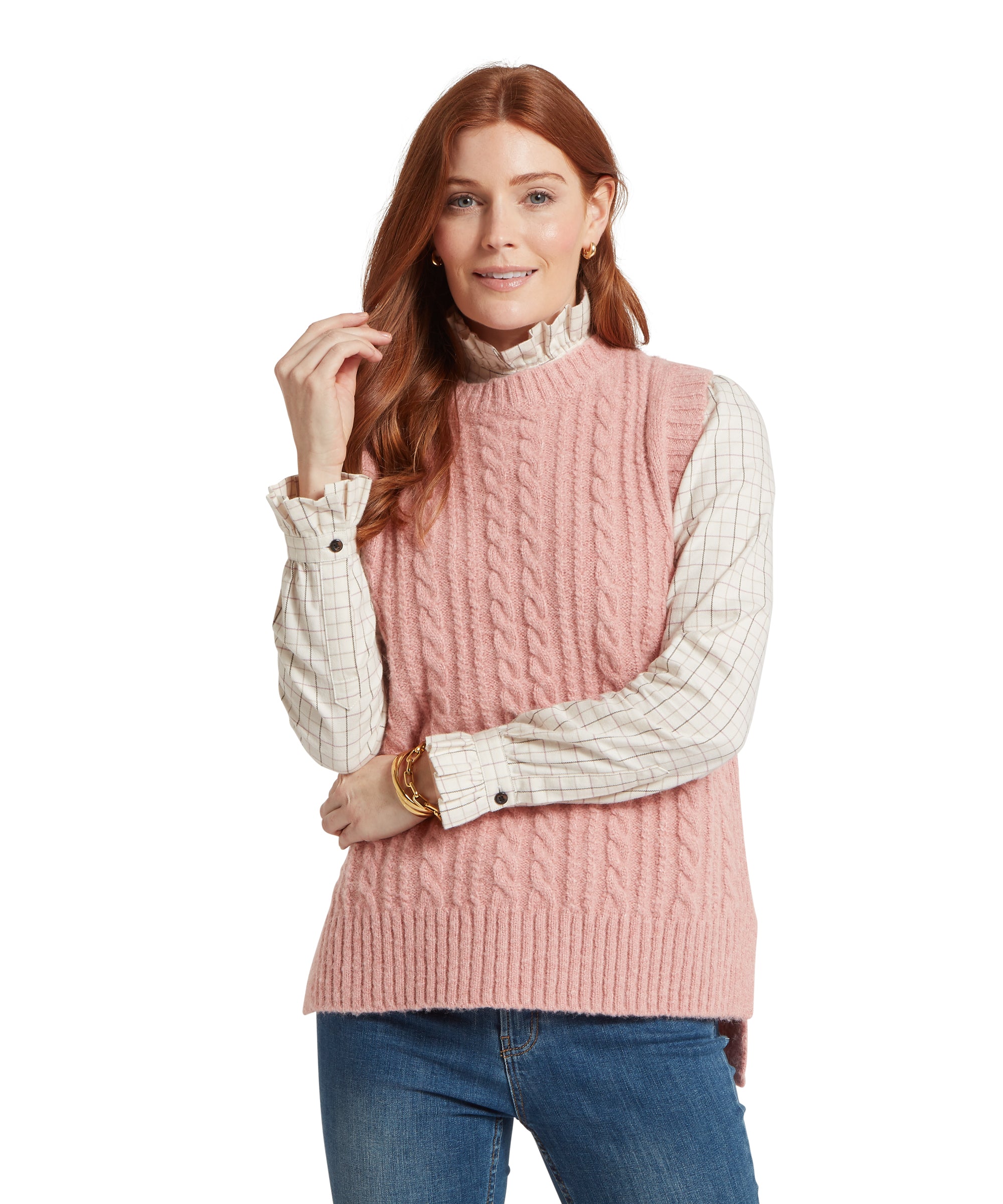 Evie Sleeveless Jumper - Dusky Pink