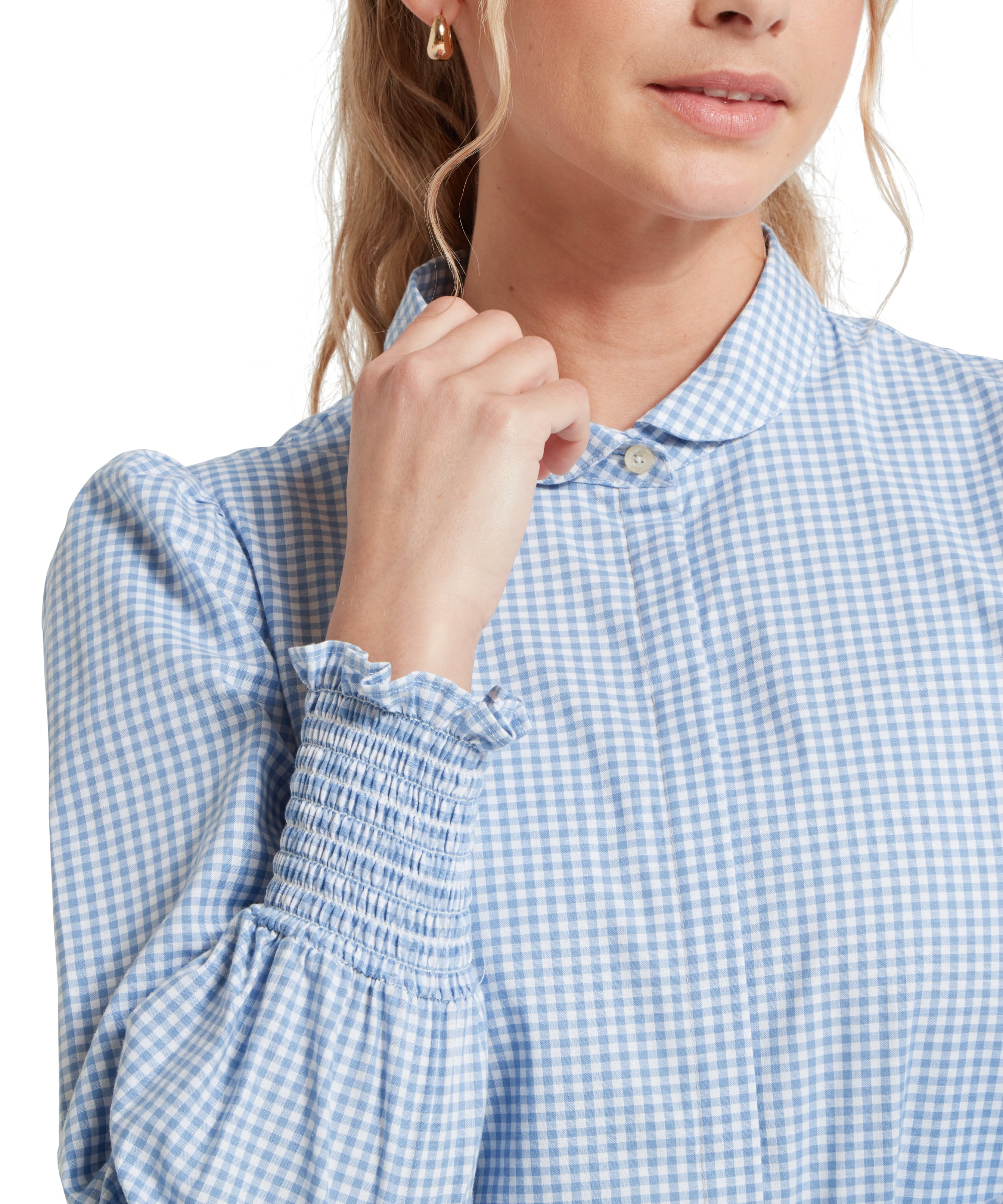 blue gingham dress shirt Women's Flora Gingham Shirt Denim Blue
