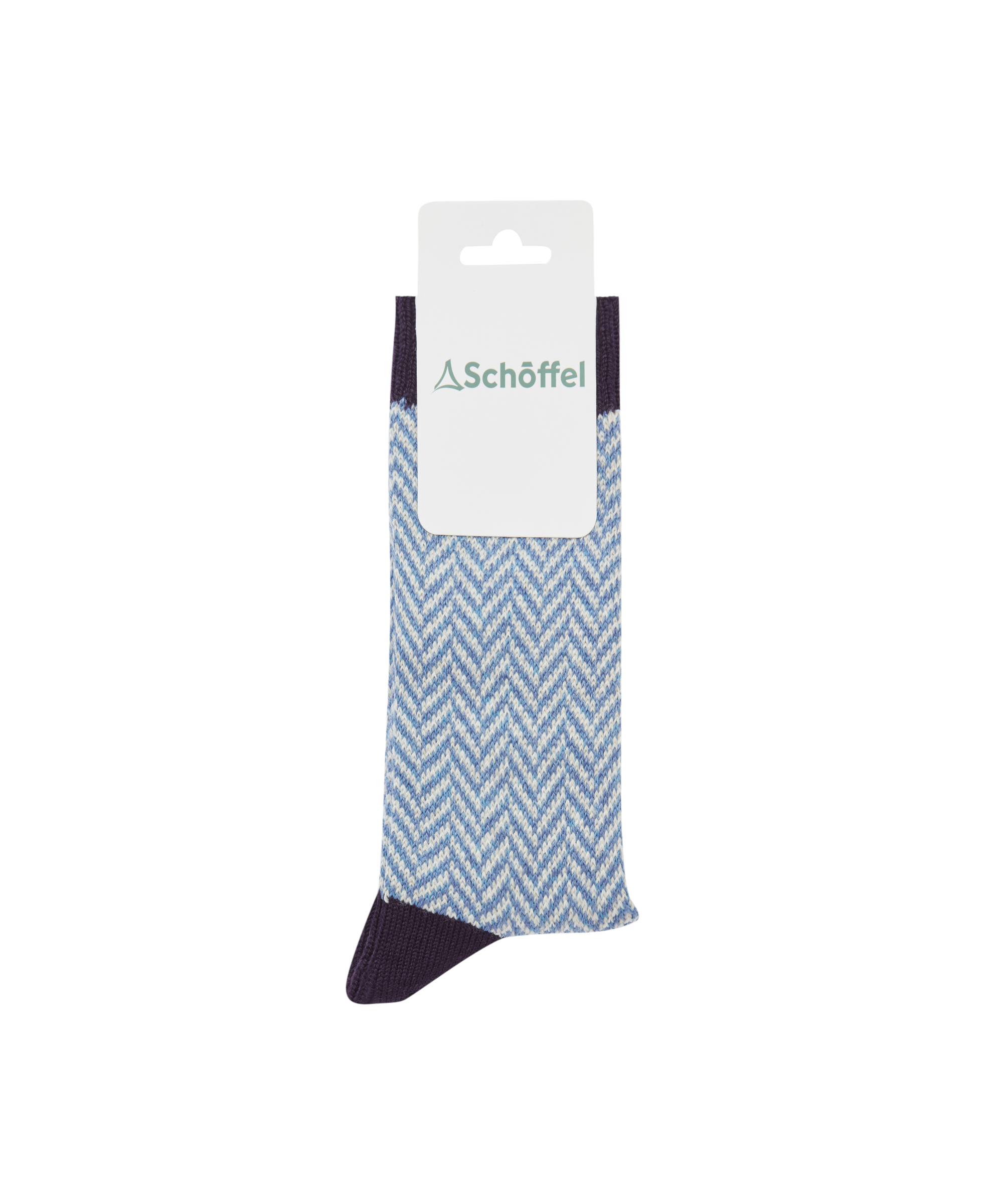 Packaged sock with Schöffel branding on a white background