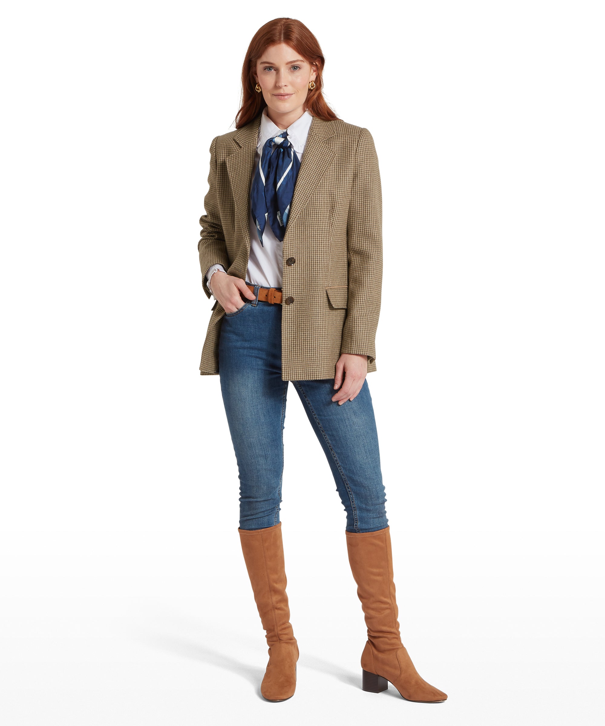 Isla Tweed Blazer - Houndstooth Tweed