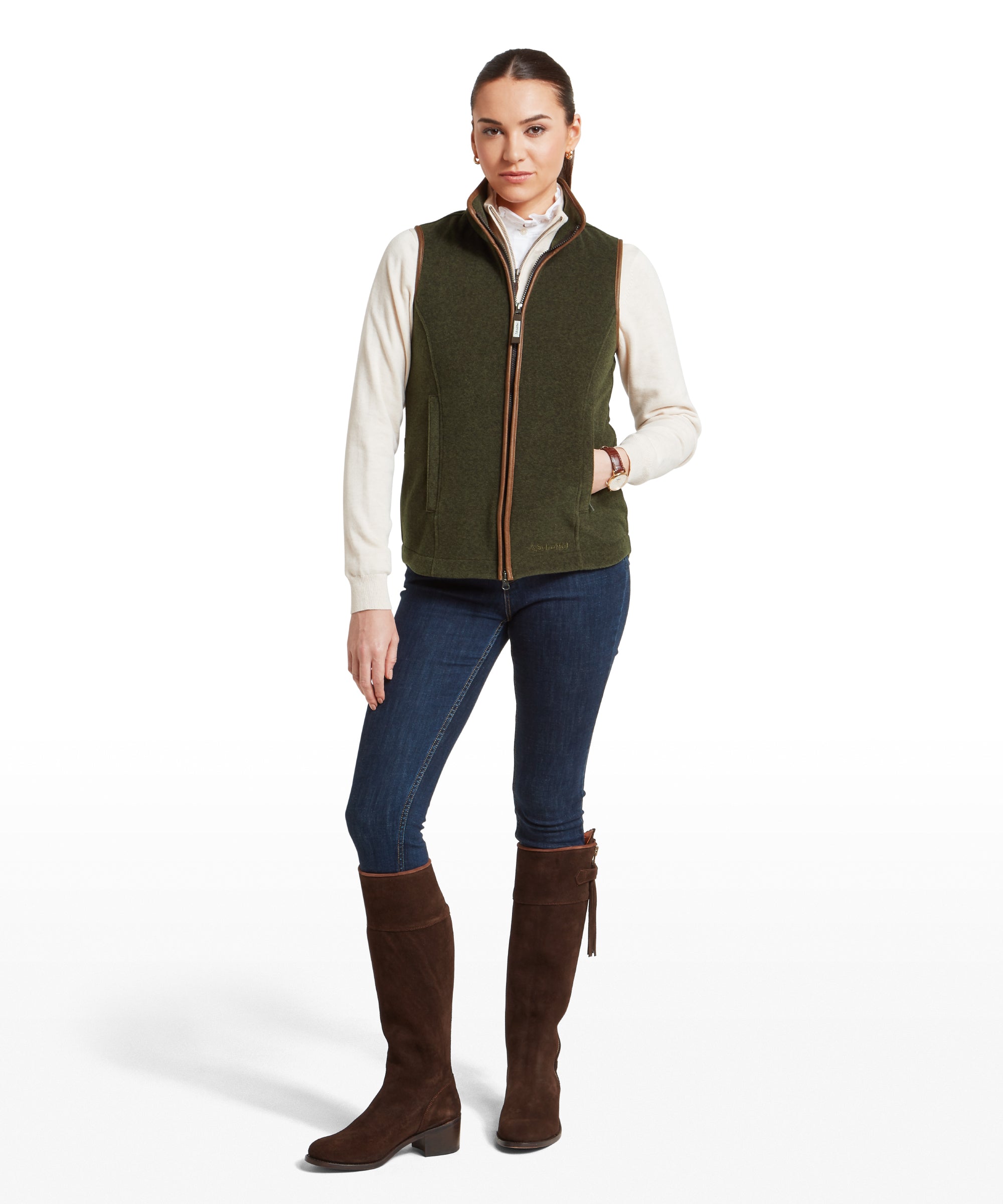 Lyndon Fleece Gilet - Dark Olive