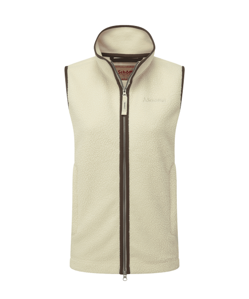 Women s Lyndon Retro Fleece Gilet Cream Schoffel Country