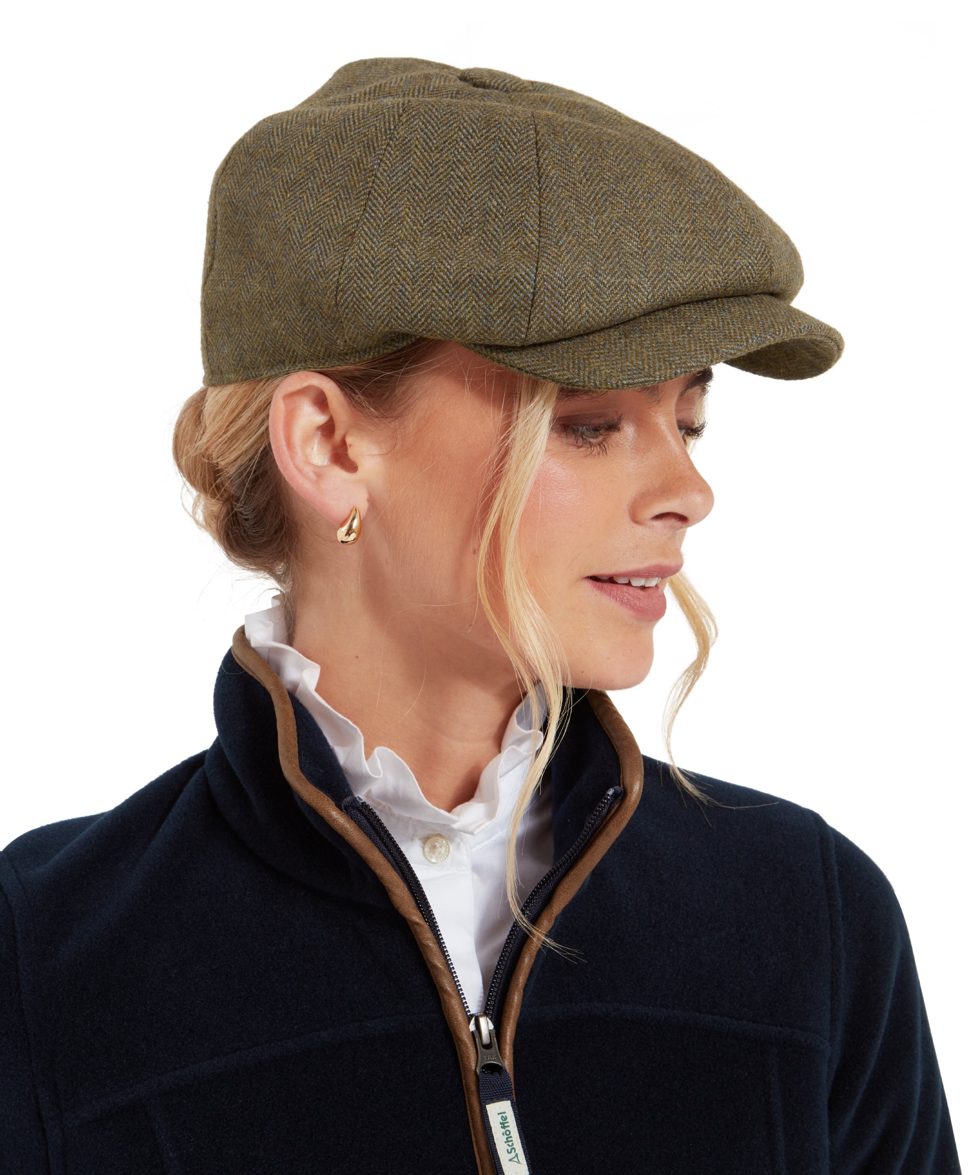 Women's Newsboy Cap Loden Green Tweed Schöffel Country