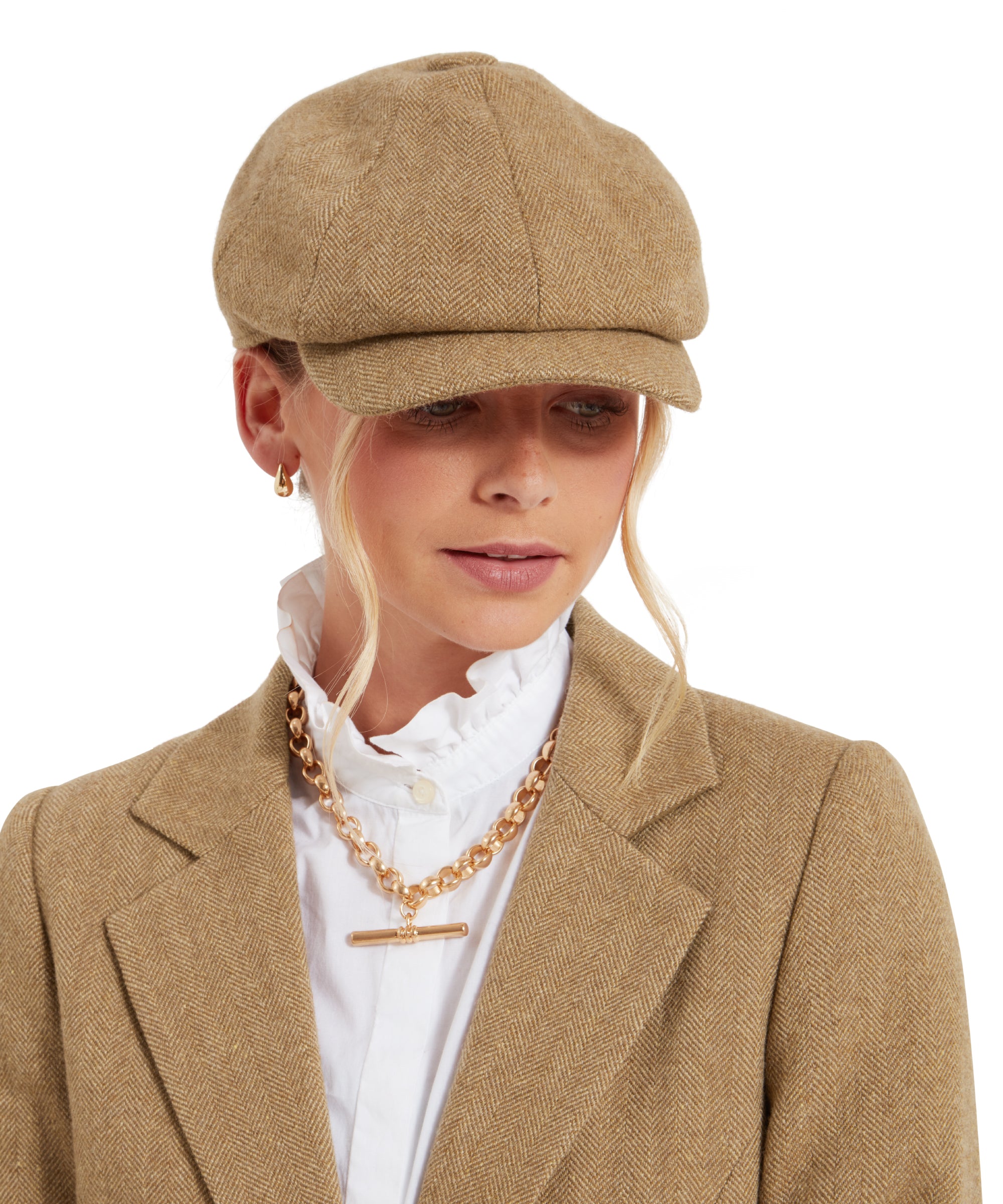 Women's Newsboy Cap Oak Herringbone Tweed Schöffel Country