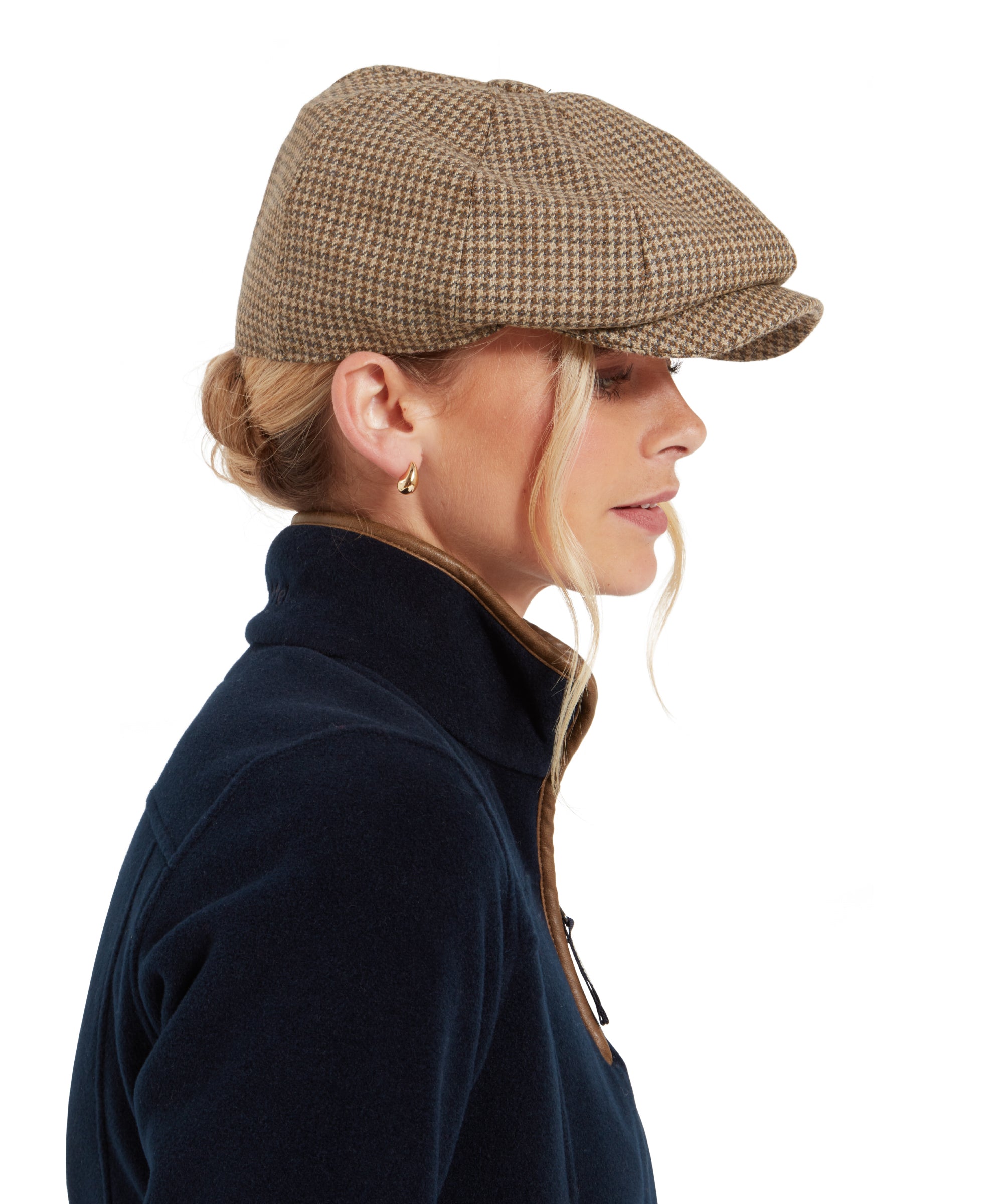 Womens Flat Cap Women's Newsboy Cap Houndstooth Tweed Schöffel Country