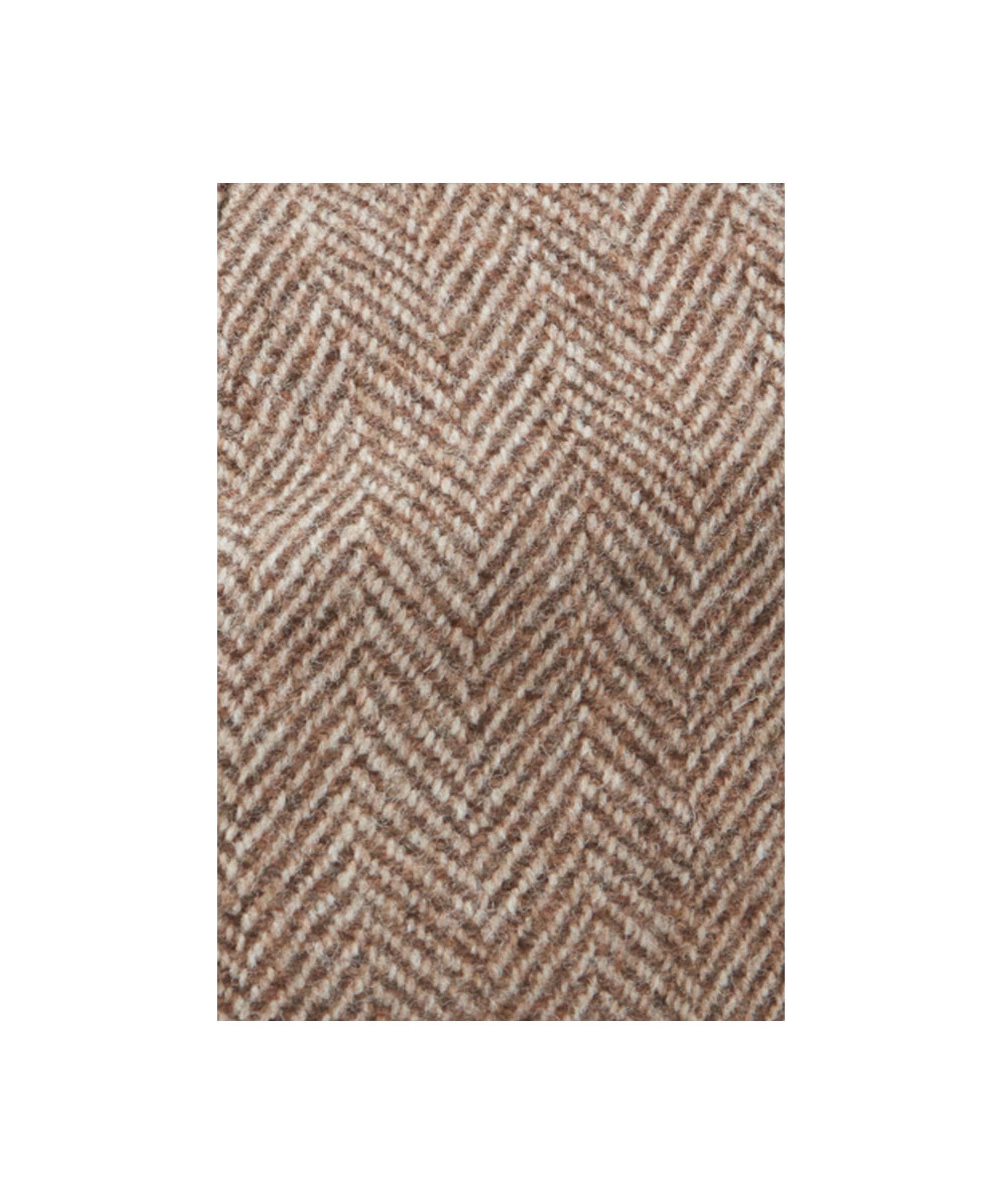 Schöffel Women's Newsboy Cap in Brown herringbone tweed fabric close-up detail.