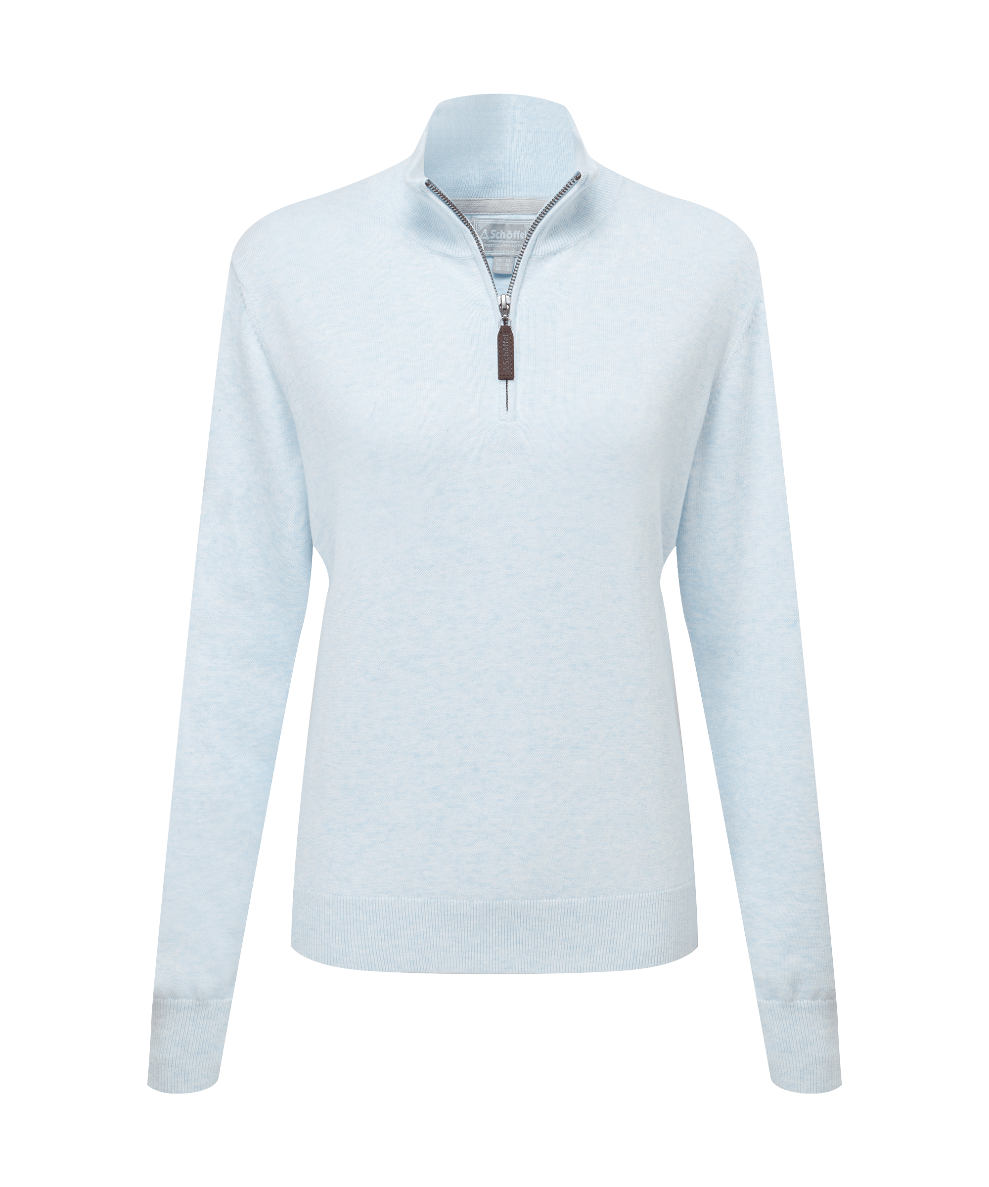 Schöffel Women's Polperro Pima Quarter Zip in Light Blue