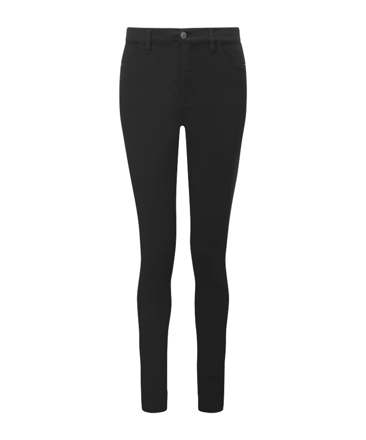 Black slim-fit trousers with classic button closure and tailored waistband from poppy jeans