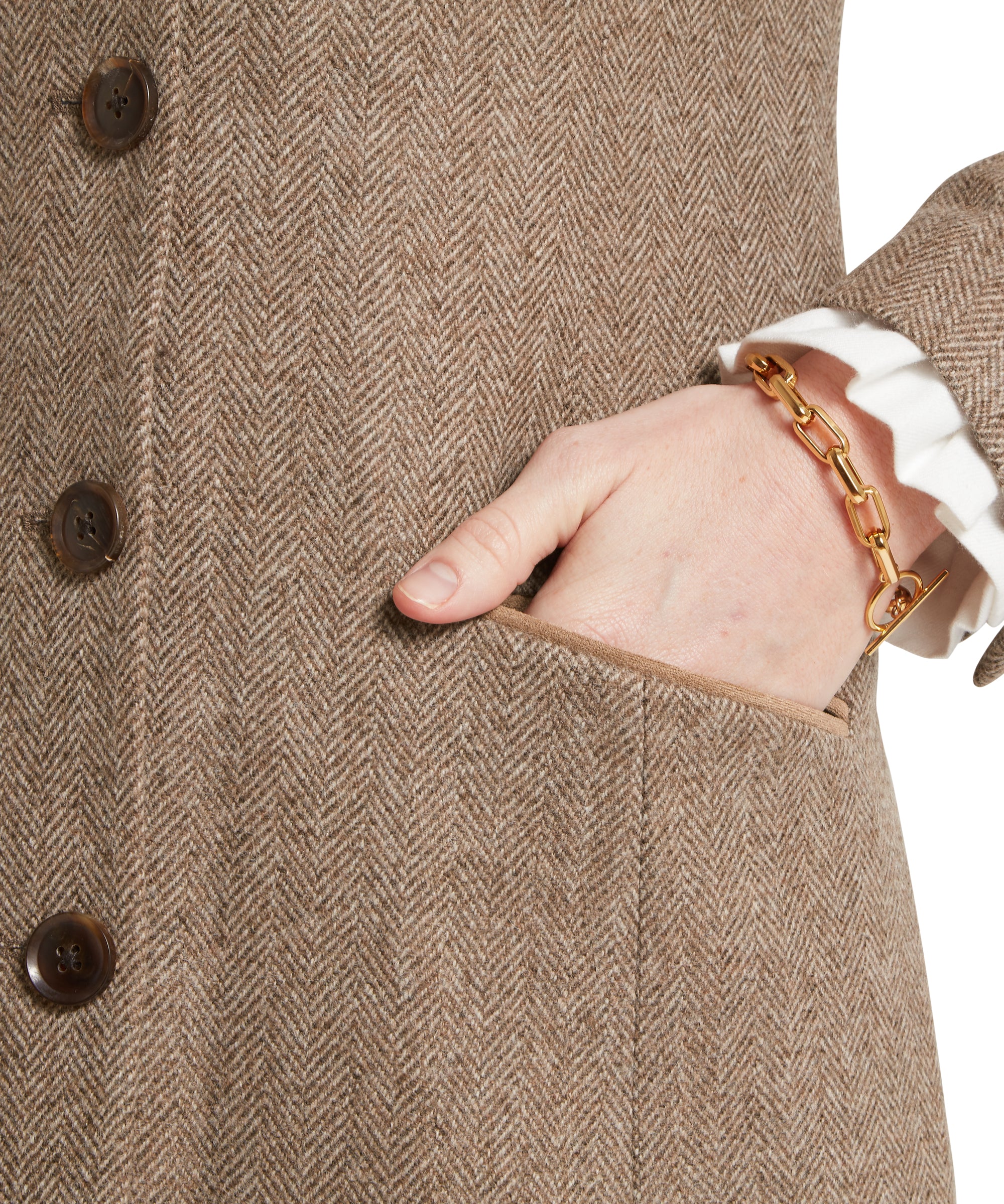 Portree Tweed Jacket - Cobblestone Herringbone Tweed