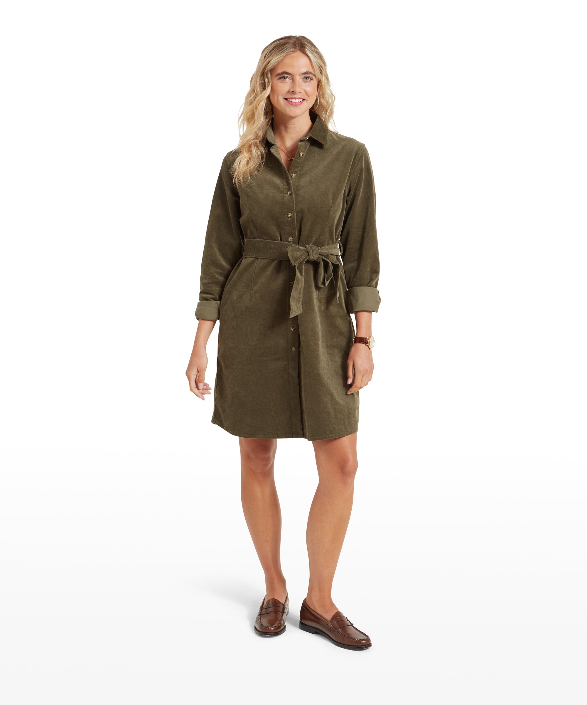 Sage Cord Dress - Dark Sage Sage Cord Dress - Dark Sage