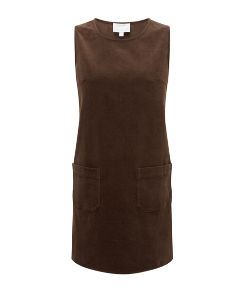 Women's Sage Cord Pinafore Dress Brown