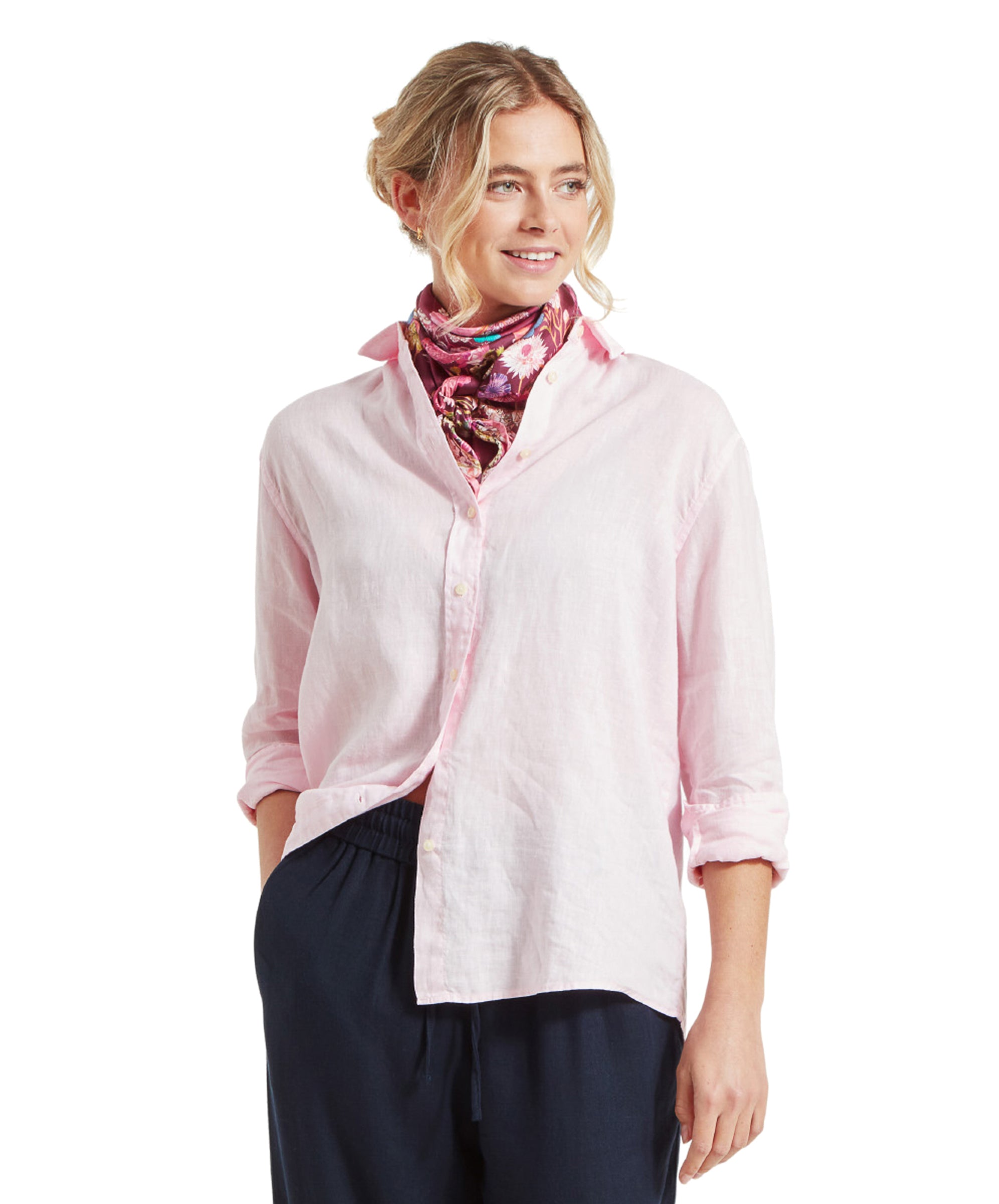 Women's Salthouse Linen Shirt Pale Pink | Schffel Country US Women's Salthouse Linen Shirt Pale Pink | Schffel Country US