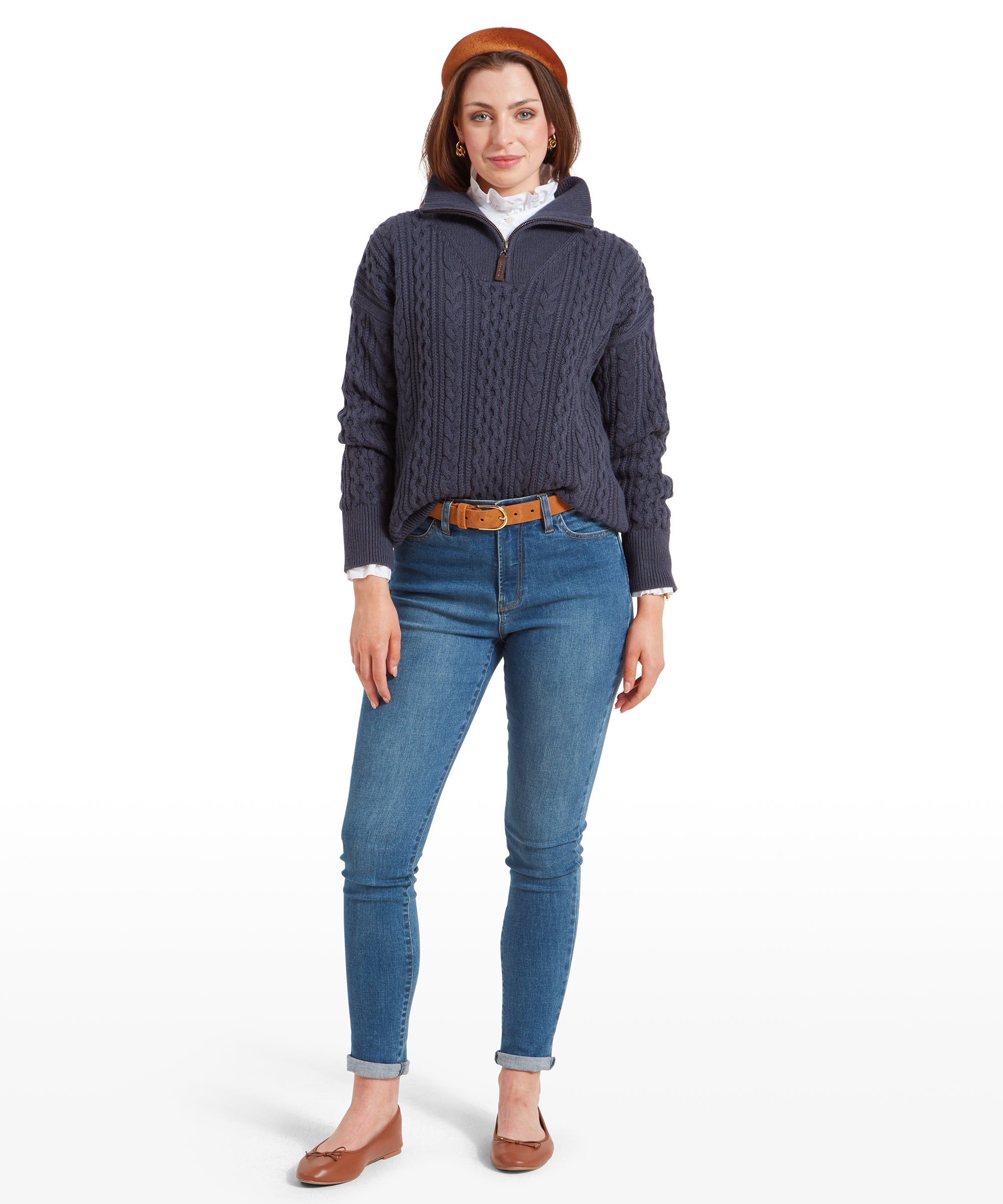 Women s Settle Quarter Zip Navy Schoffel Country