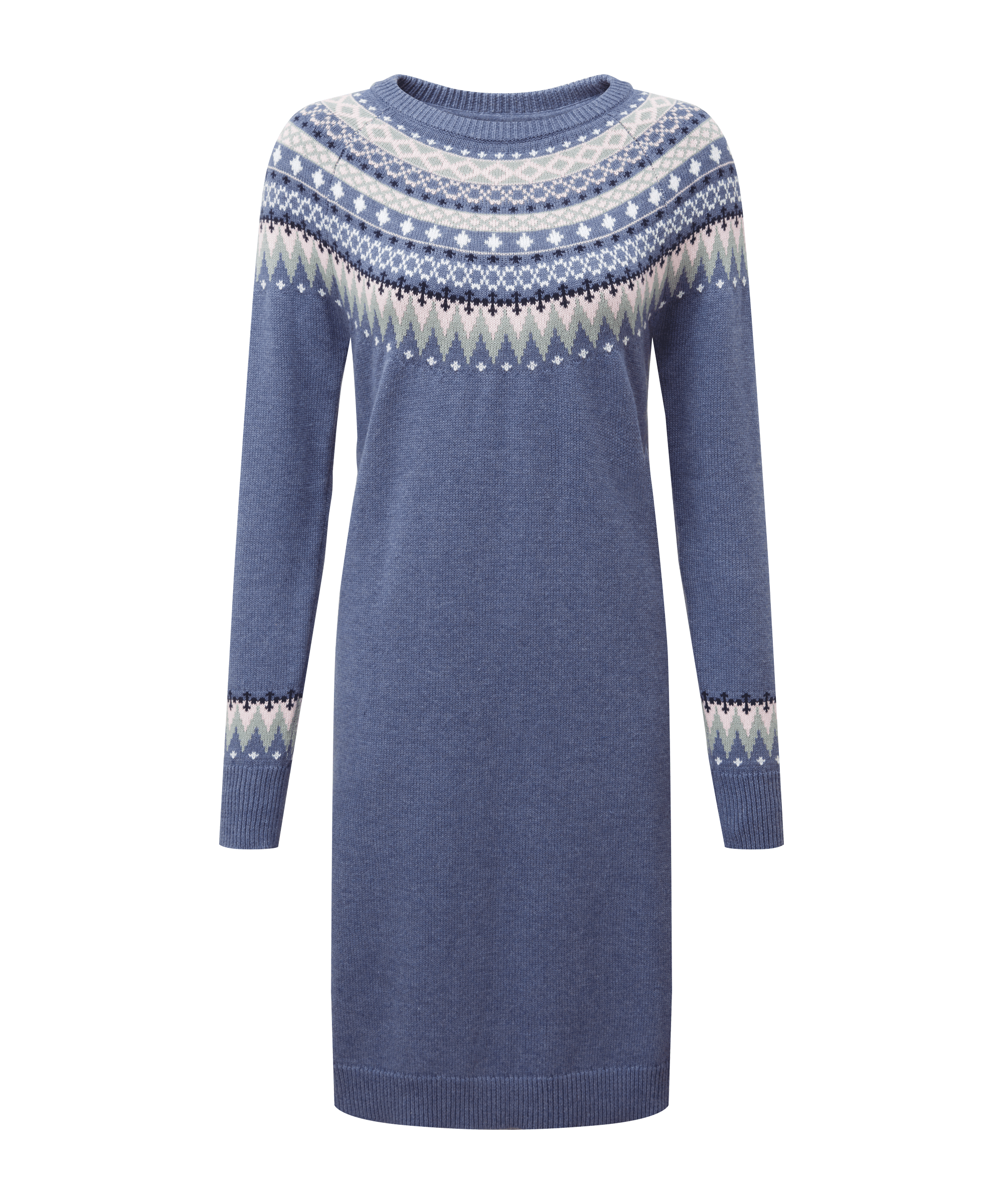 Women s Shetland Fairisle Dress Blue Schoffel Country US