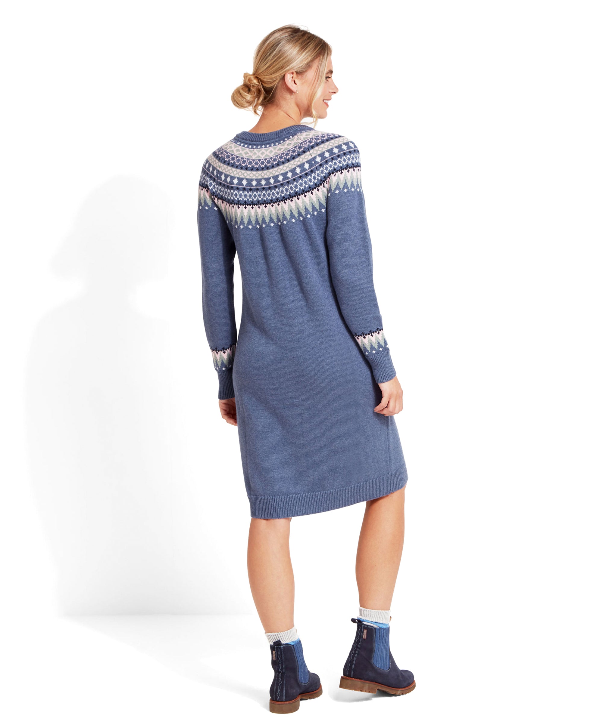 Women's Shetland Fairisle Dress Blue Schöffel Country