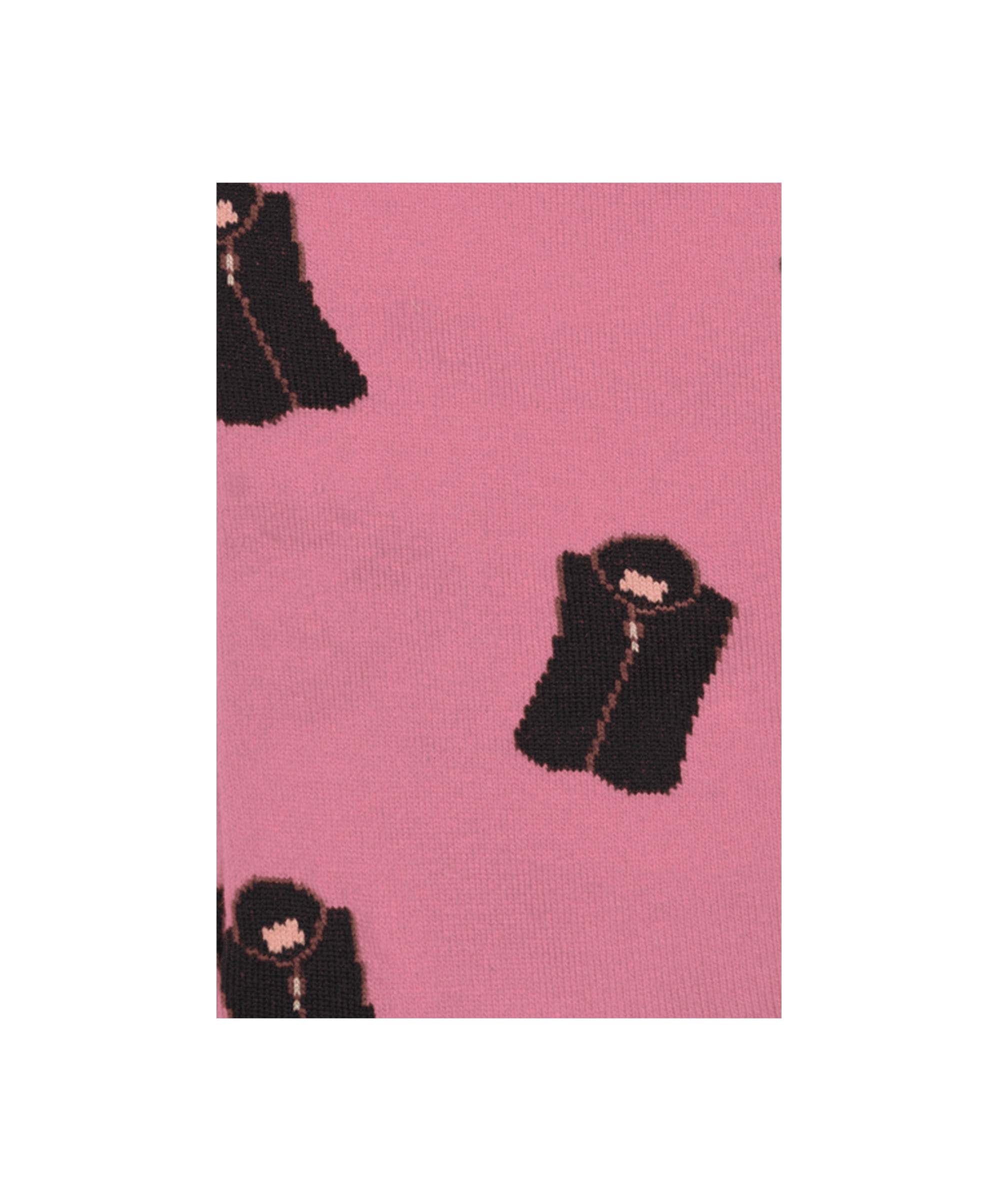 Schöffel Women's Single Cotton Sock in Pink with Navy Oakham Gilet detail