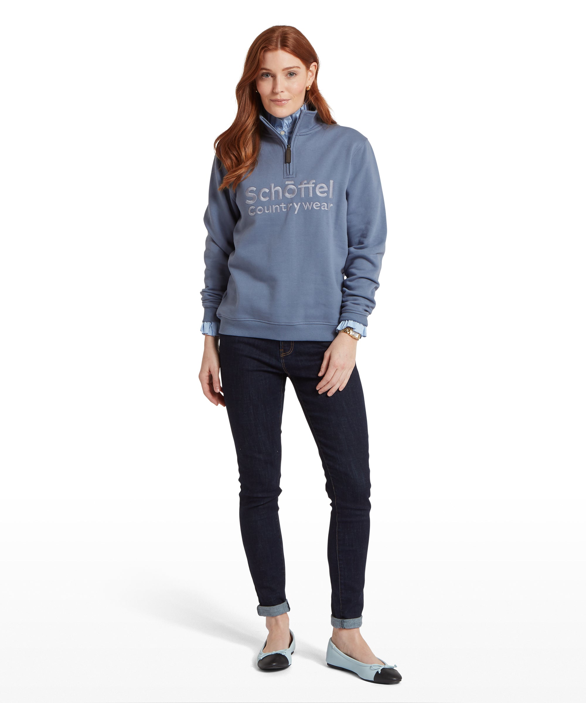 St Issey Quarter Zip Sweatshirt - Storm Blue