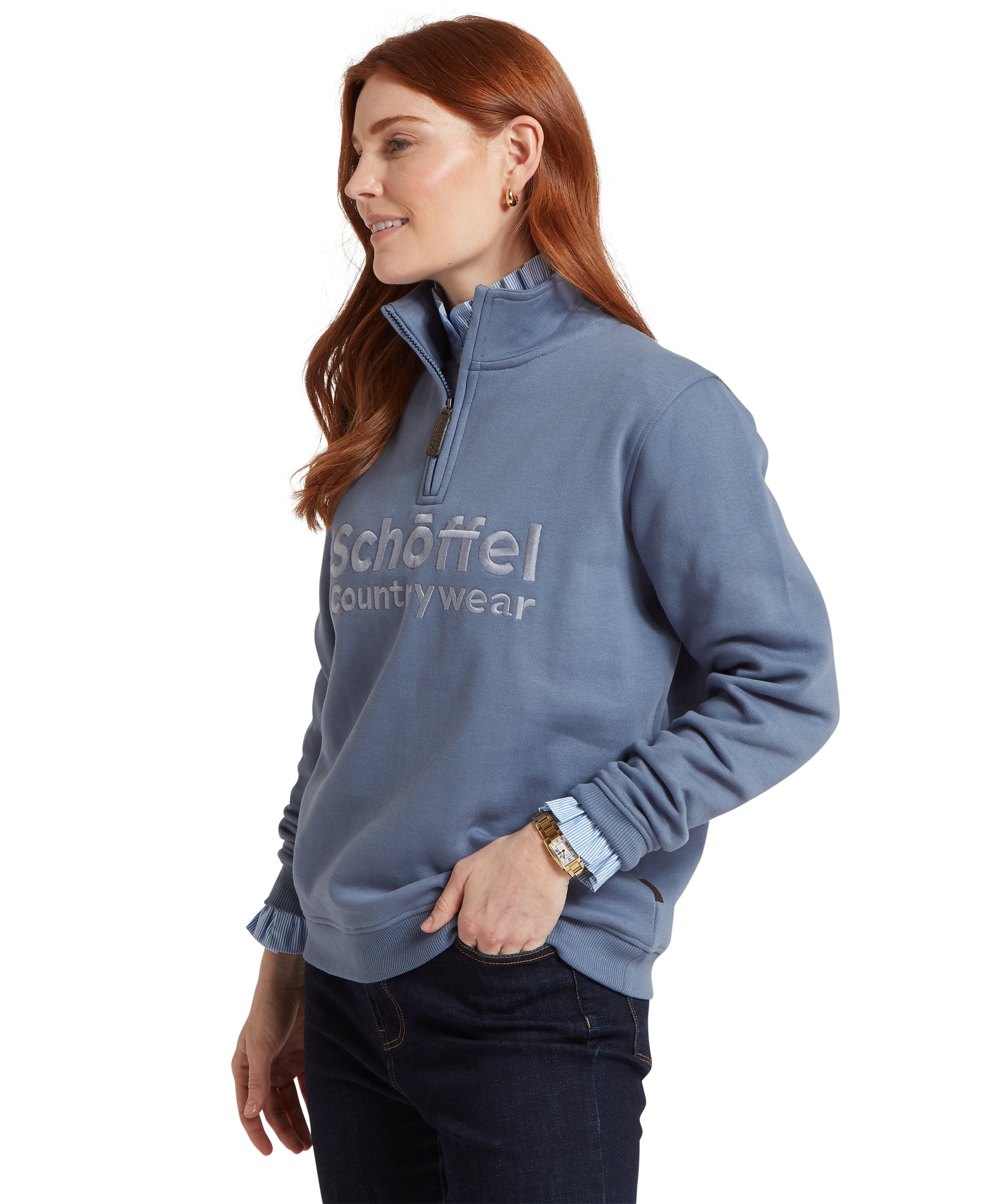 St Issey Quarter Zip Sweatshirt - Storm Blue