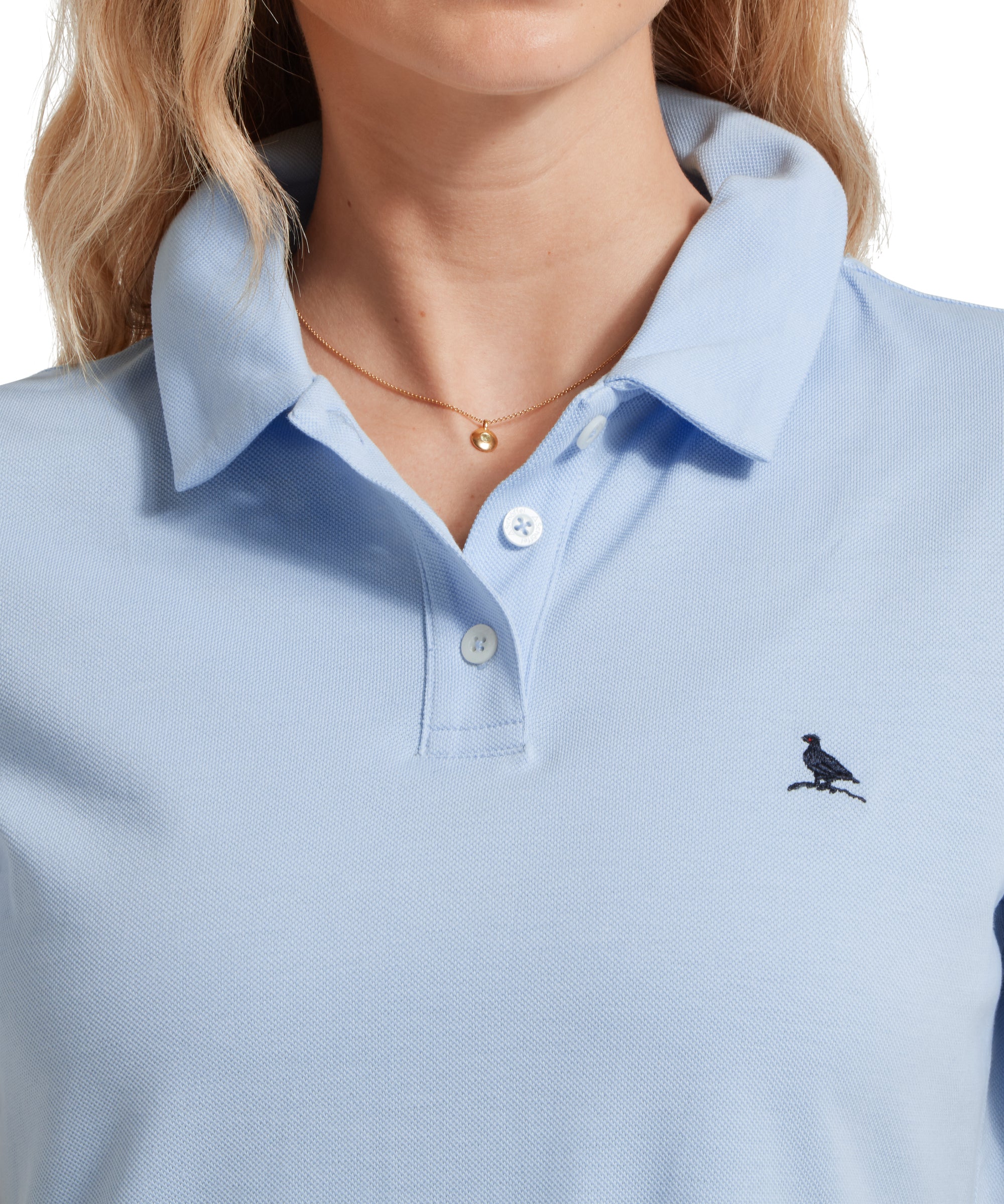 Scalloped Polo Dress / Sサイズ　Baby Blue Scalloped Polo Dress（ワンピース）｜Her lip to（ハーリップ