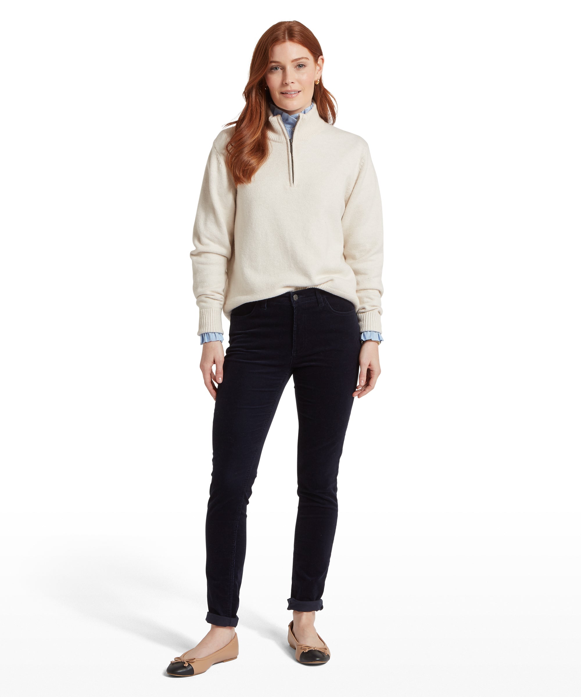 Thoralby Quarter Zip Jumper - Soft White