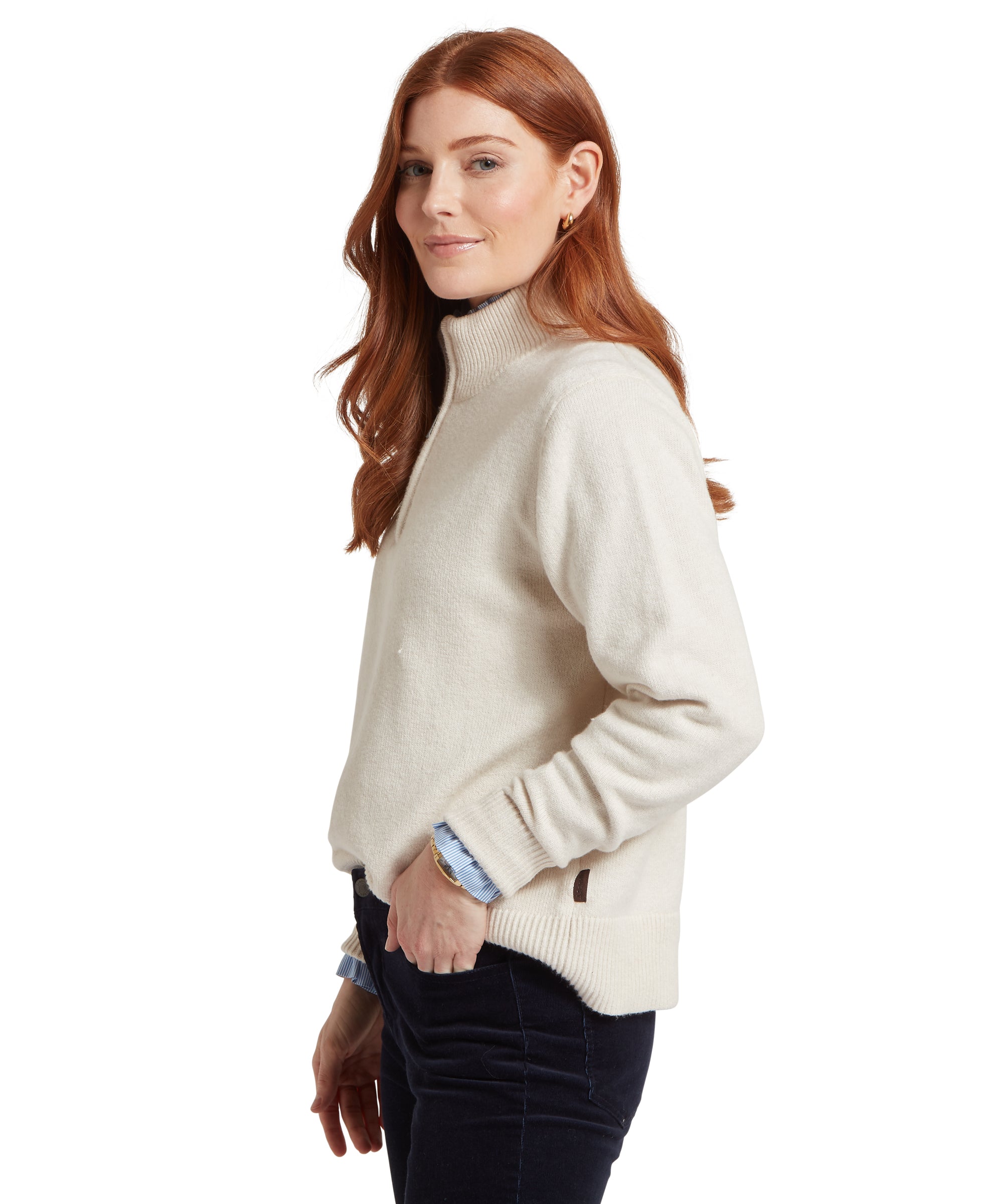 Thoralby Quarter Zip Jumper - Soft White