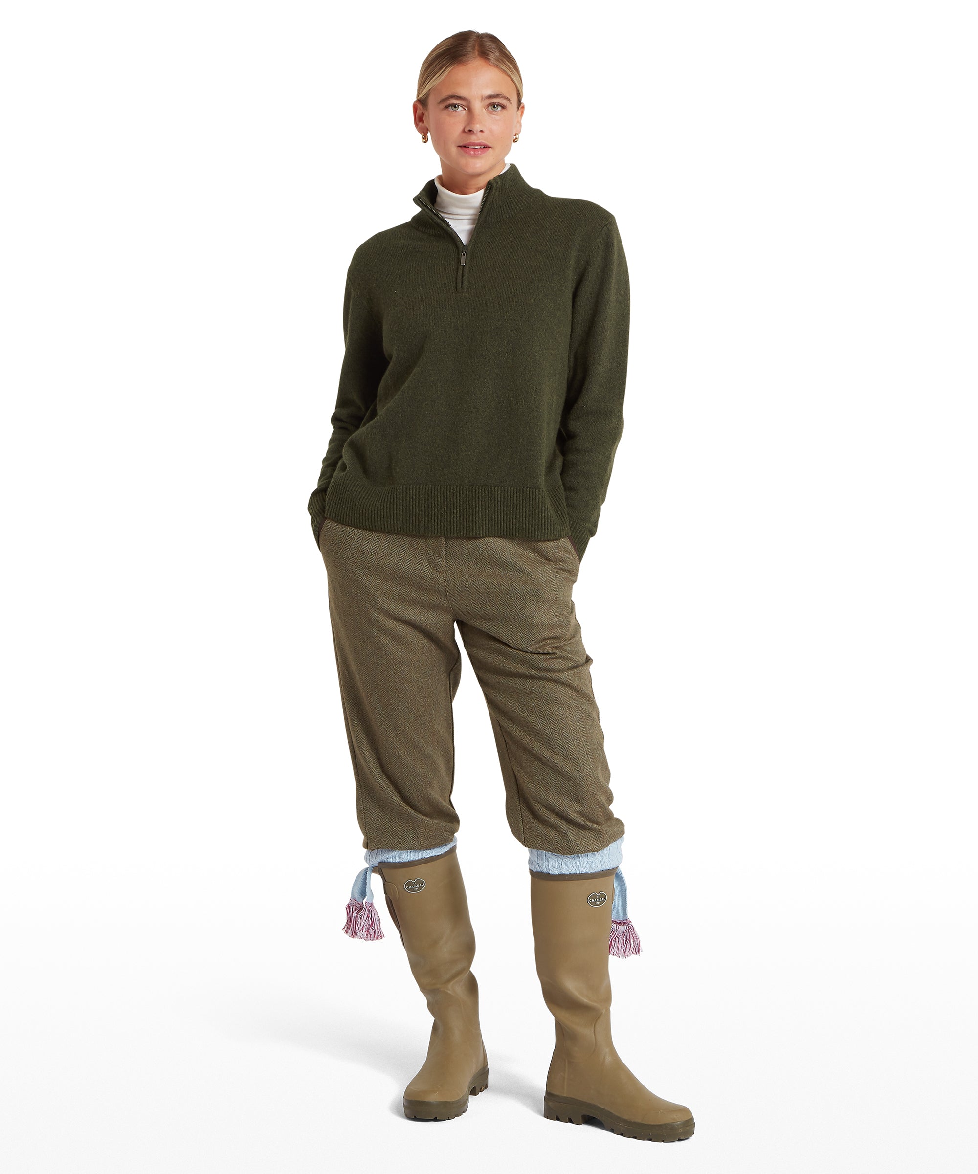 Thoralby Quarter Zip Jumper - Loden