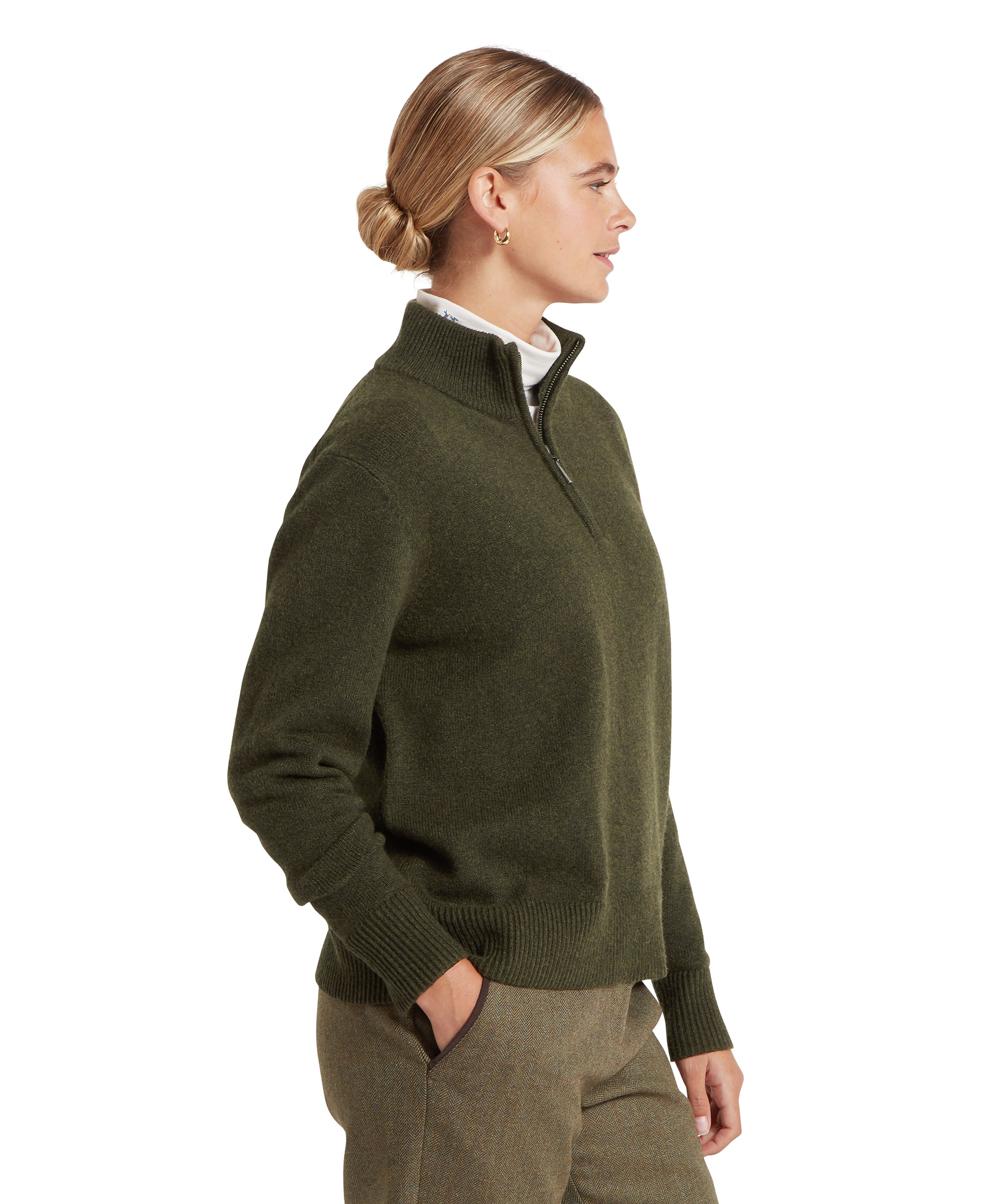 Thoralby Quarter Zip Jumper - Loden