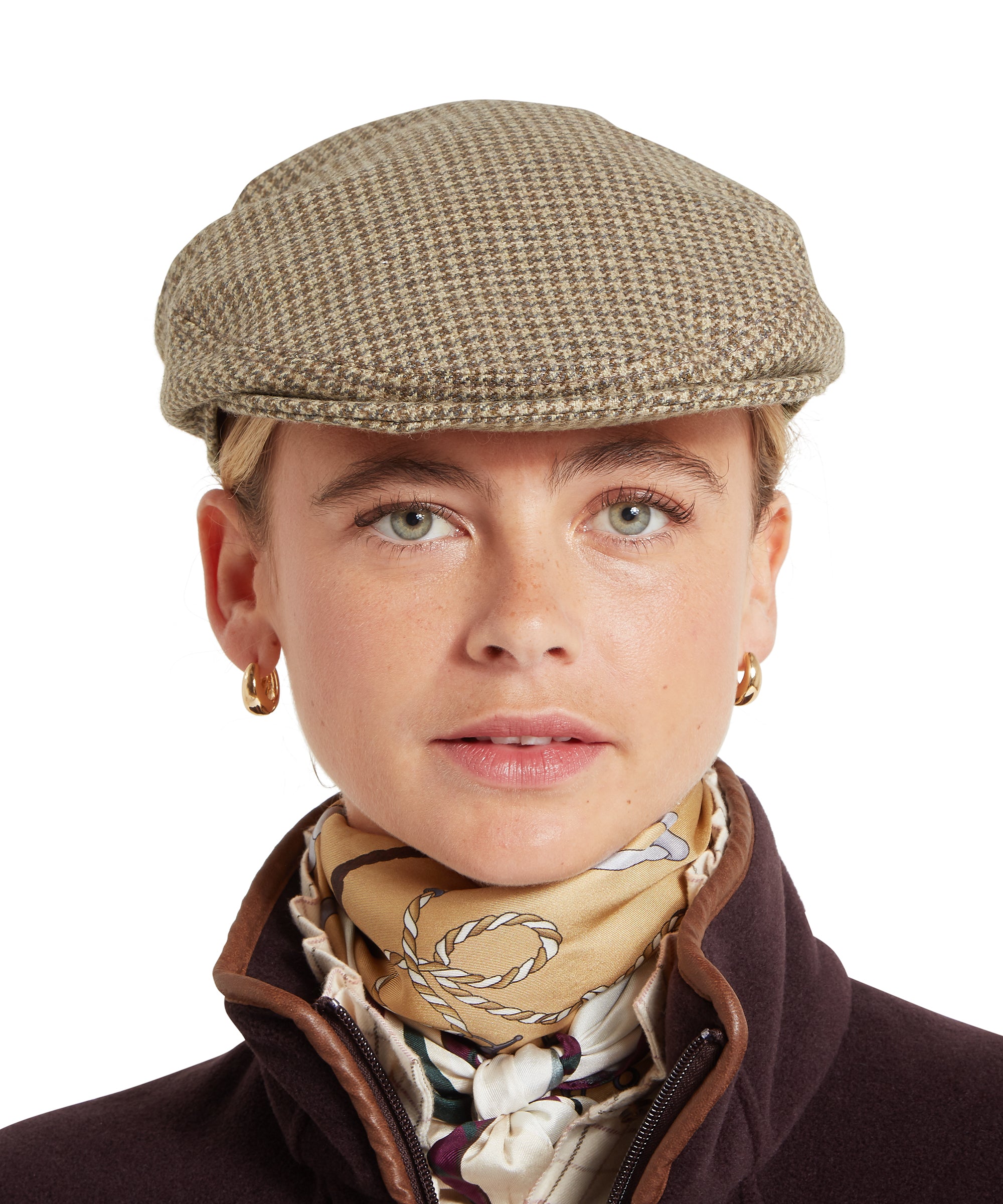Women's Tweed Cap - Houndstooth Tweed